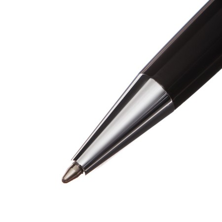 Gift handle, ballpoint, in the leatherette case, rotary, VIP case, black with silver inserts-2