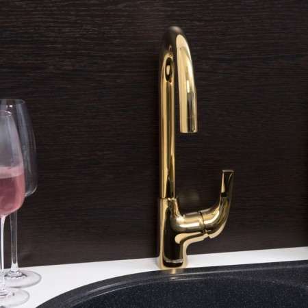 Kitchen mixer Wasserkraft Sauer 7107, single -leaf, pour length 173 mm, gold-1
