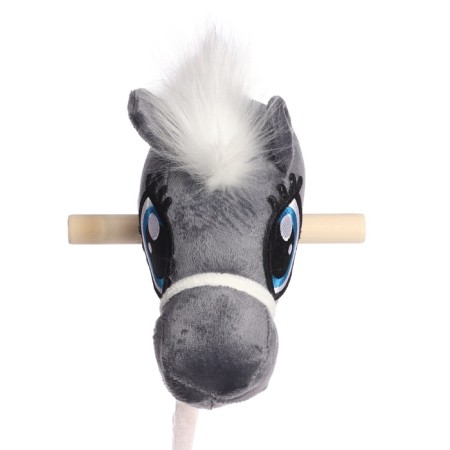 Soft toy "Horse-horseman", on a stick, mix, color gray color-12