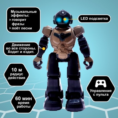 Robot radio -controlled "hero", Russian chip, works from the battery-3