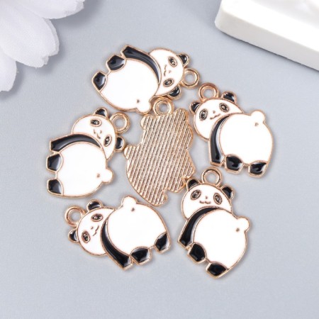 Decor for creativity metal, enamel "Popa Panda" 2.1x1.5 cm-2