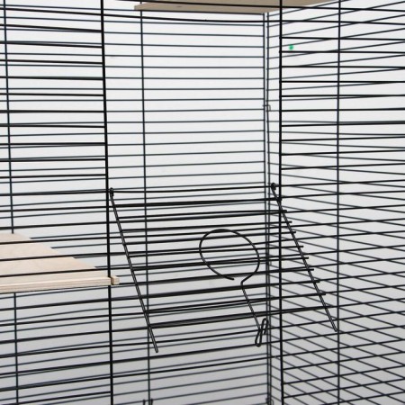 Cage for chinchillas "Pigger" No. 7, with 3 wooden floors, 58 x 40 x 82 cm, emerald-6