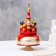 Musical souvenir "Temple" No. 1, red-white, manual painting, 12x22 cm