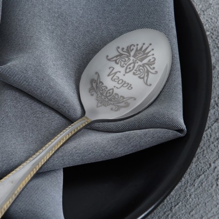 A teaspoon spoon with an engraving "Igor", in a gift box, 3 x 15 cm.-3