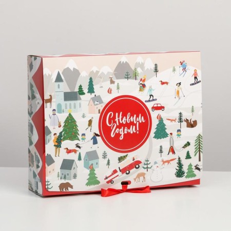 Folding gift box "New Year stories", 31 x 24.5 x 9 cm, New Year-5