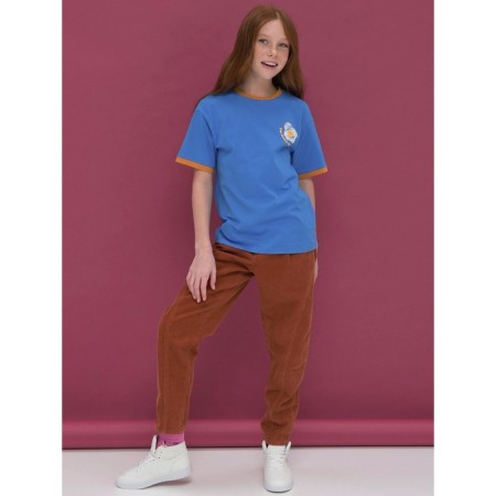 Pants for girls, height 146 cm, brown color-11