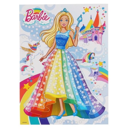 Set for children's creativity "Barbie" application from rhinestones and sequins, 17 × 23 cm-1