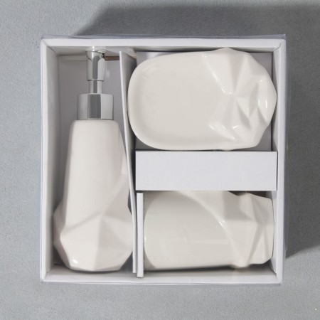 Set: dispenser, glass, soap dish "white"-8