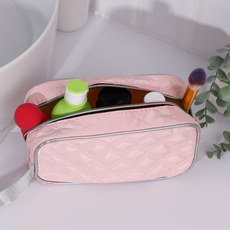 Cosmetic bag with zipper, Powder color-4