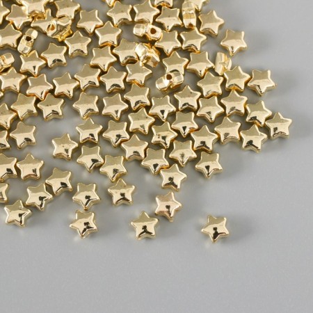 Beads for creativity plastic "Stars" set of 150 pcs gold 0.6x0.6x0.4 cm-1