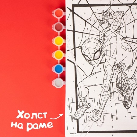 Picture on numbers for children, 20x30 cm, Spider-Man-2