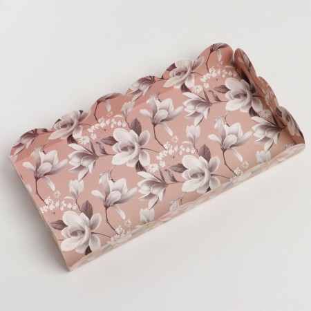 Cookie box, confectionery packaging with PVC lid, “flowers”, 10.5 x 21 x 3 cm-3