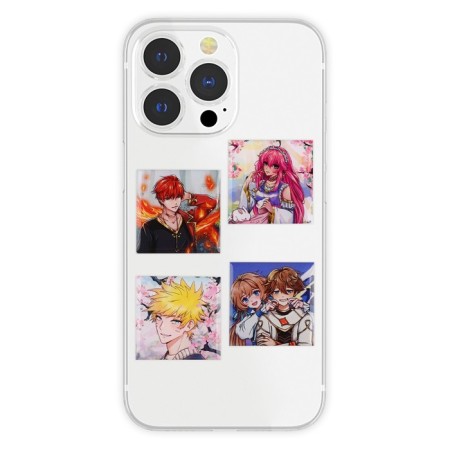 Volumetric 3D stickers on the phone "Anime", 4 pcs, 3 x 3 cm-2