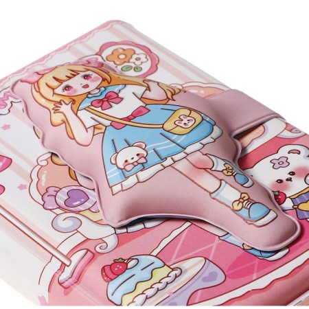 Gift notebook, A6, 100 sheets, color block, with a curly knife, PVC cover, "Anime", mix-7