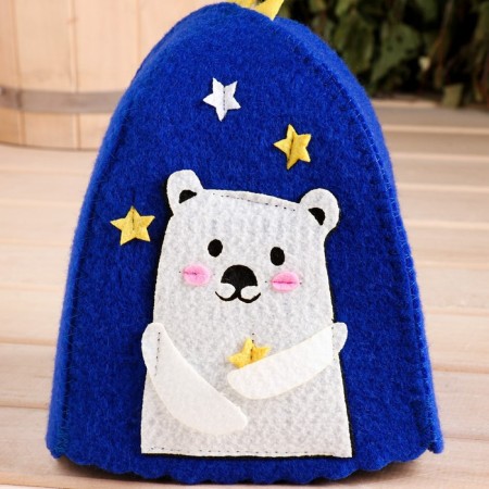 Bath cap with applique "Shy bear"-1