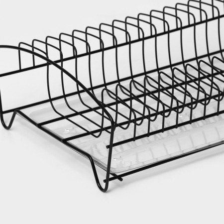 Sushilka for plates with a pallet 38 × 24.5 × 12.4 cm, black color-2