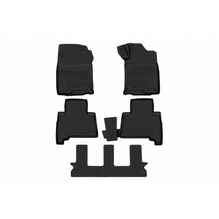 3D mats in a salon for Toyota Land Cruiser Prado 2009- P.R., SUV. 5 pieces.