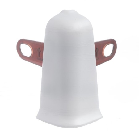 Outdoor angle (external) with fasteners for a skirting board of 55mm "decoration", 001 white