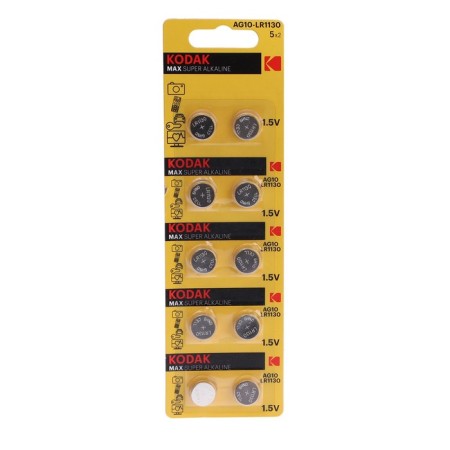 Alkalin battery Kodak, AG10 (G10, 389, LR1130, LR54) -10BL, 1.5V, blister, 10 pcs.
