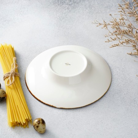Porcelain plate for Magistro paste "Cerera", 160 ml, d = 21 cm, brown color-4