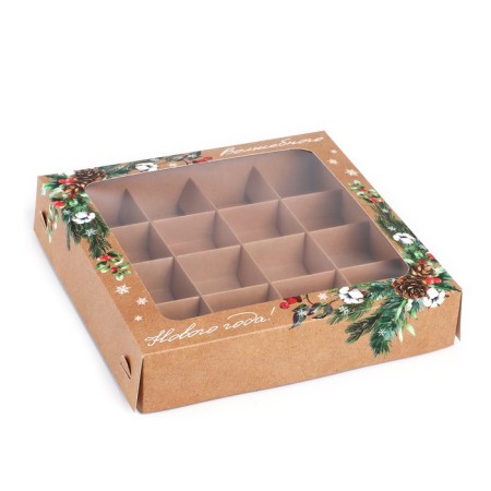 Box for sweets "New Year's moments", 18.9 x 18.9 x 3.8 cm, New Year-1