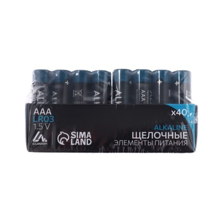 Alkalin battery (alkaline) Luazon, AAA, LR03, set 40 pcs-1