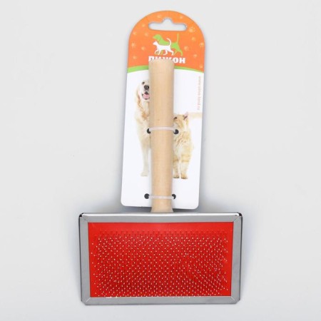 Pudderka Wood is large wide with drops, 12 x 19 cm, long wooden handle-4
