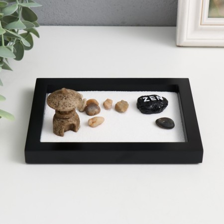 Zen Stones Garden "Flashlight on Sand with Stones" 1.2x15x11 cm-1