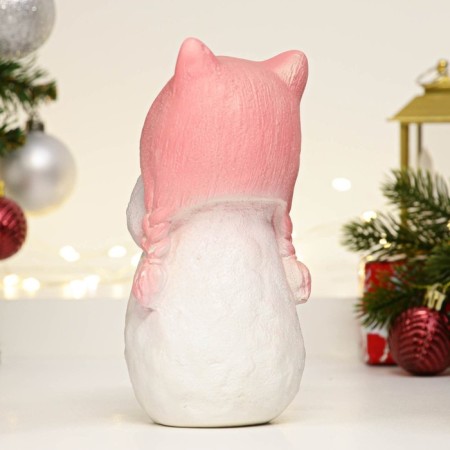 New Year's figure "Snowman in a pink hat" 18cm-2