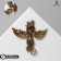 Manticore brooch, beige-brown color in black gold