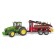 John Deere tractor, with a trailer and a manipulator, with 4 logs