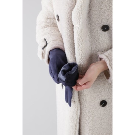 Female gloves, size 8, without insulation, blue color-2