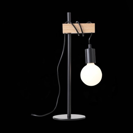 Evoluce bedside lamp. SL1142.404.01. Bagetti. 1x60 W, E27, 17x14x46 cm, black color, light wood-6