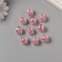 Acryl Busina "White butterflies" bright pink 1.6x1.6x1.6 cm