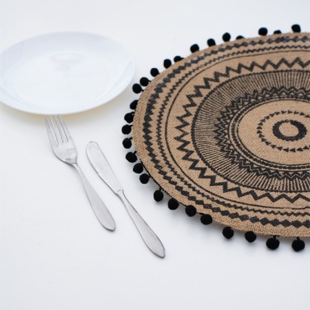 Serving napkin on the table "Africa", 38 × 38 cm, black color-3