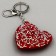 Soft toy "shiny heart", on a key fob, 7 cm, red color