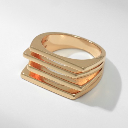 Ring metal "trend" stripes, color gold, size 16-1