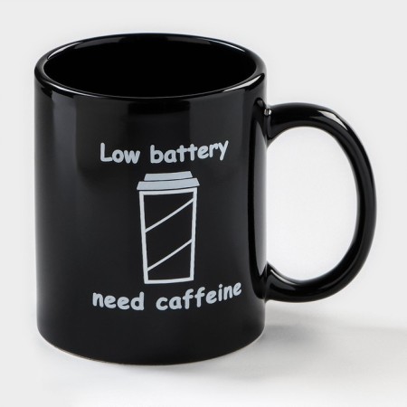Mug - chameleon ceramic share "coffee", 350 ml, black color-1