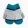 Mittens for children, gray/turquoise color, size 16 (8-10 years)