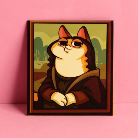 A postcard with an additional element "You are my inspiration", cat, 8.2 × 9.4 cm
