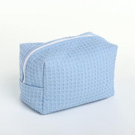 Textura zipper cosmetic bag, blue color-2