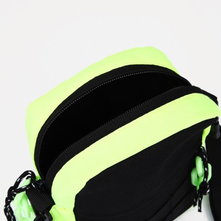 Young youth bag with zipper, 1 outer pocket, black/green color-4