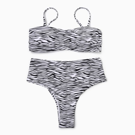 Swimsuit female separate minku zebra, size 48-3