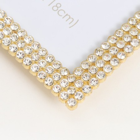 Photo frame metal, glass 13x18 cm "Triad" Rhinestones gold 15x20 cm-2