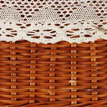 Wicker basket, 20 x 11 x 16/29 cm, with edging, rattan-5