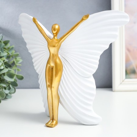 Souvenir Polystone "Baro-Babochka" White with gold 25x8x20.5 cm-2