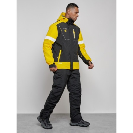 Ski costume male winter, size 48, yellow color-2