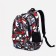 School backpack from textiles 2 departments with lightning, external pocket, gray/red color