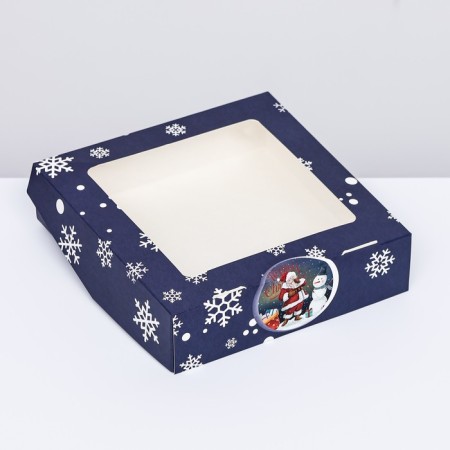 Folding box with a blizzard window, 15 x 15 x 4 cm-1