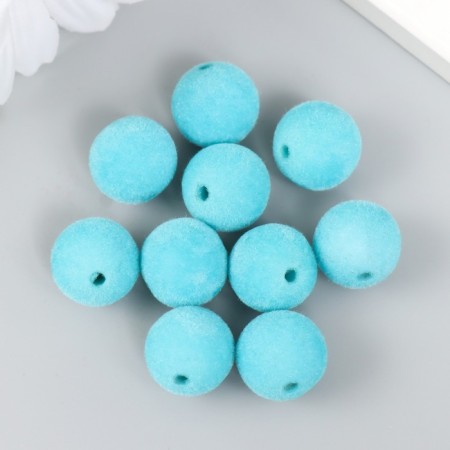 Beads for creativity velvet spraying "Blue water" set 10 pcs d = 1.4 cm-2